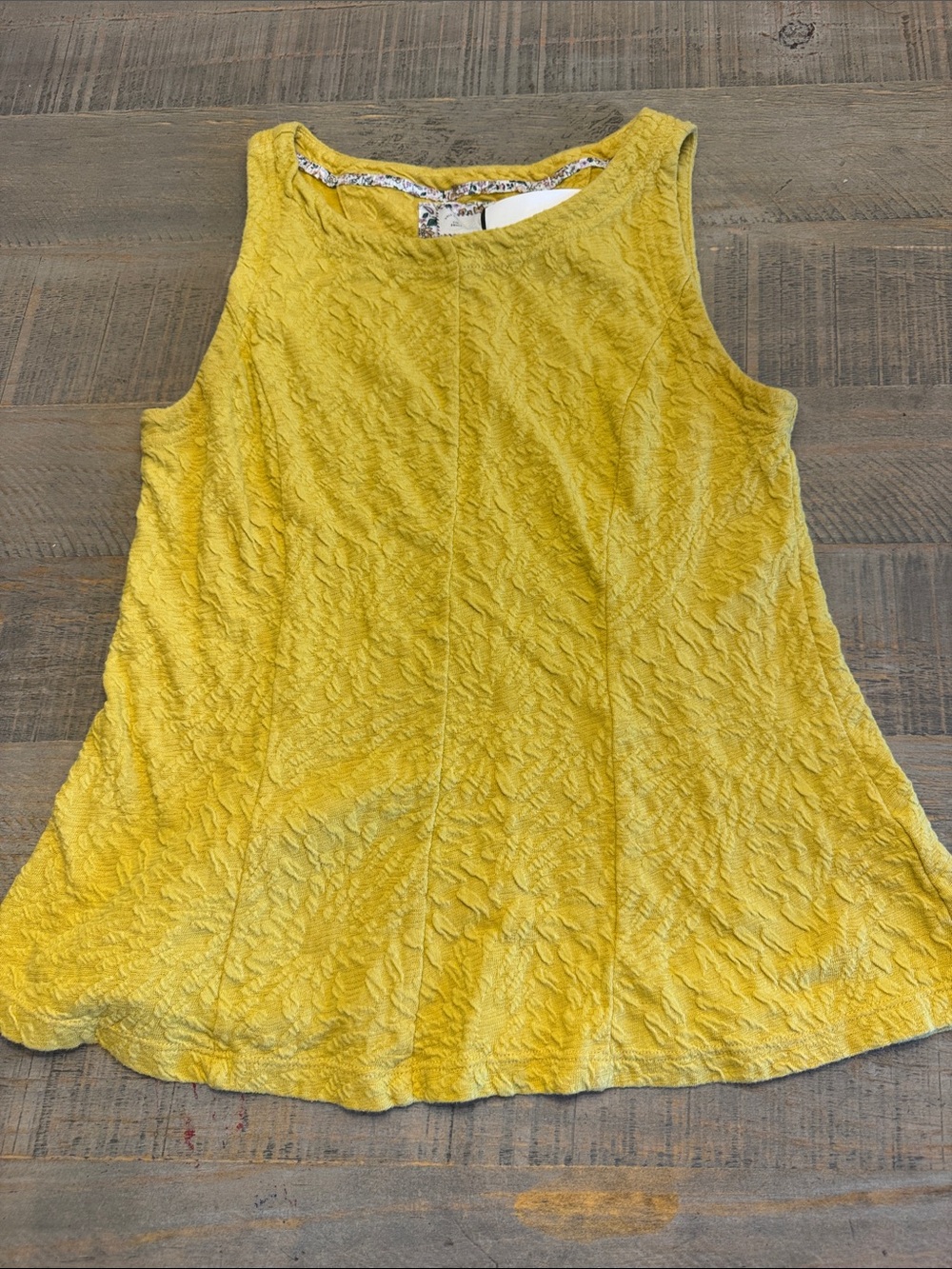 Anthropologie Mustard Textured Tank Top
